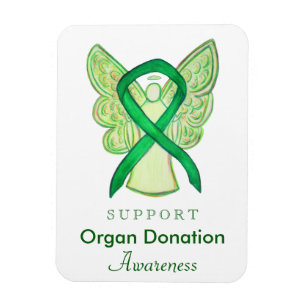 Organ Donation Green Awareness Ribbon Magnets