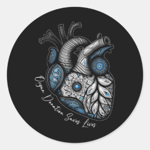 Organ Donation Saves Lives Heart Transplant Classic Round Sticker