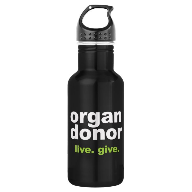 organ donor 532 ml water bottle (Front)
