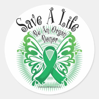 Organ Donor Butterfly 3 Classic Round Sticker