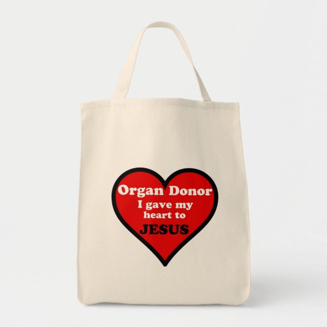 Organ Donor Heart Tote Bag (Front)