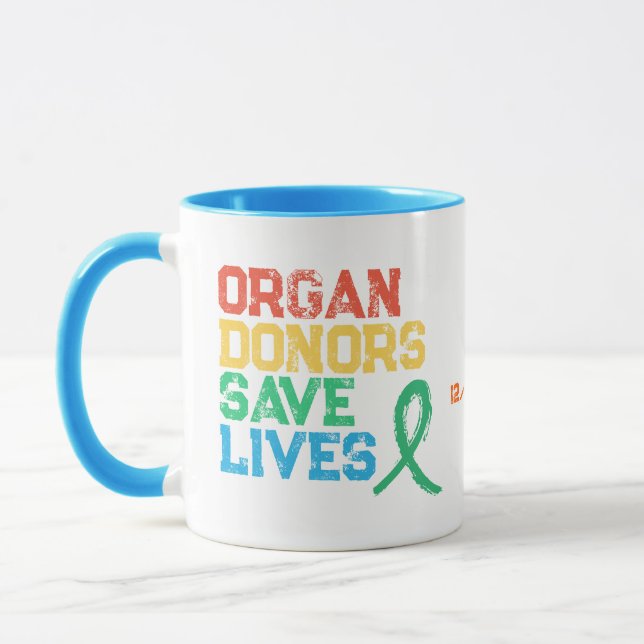 Organ Donors Colourful Customisable Design Coffee  Mug (Left)