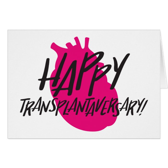 Organ Heart | Happy Transplantaversary Card (Front Horizontal)