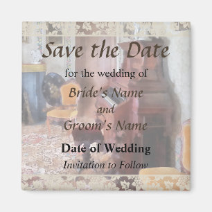 Organ in Victorian Parlor Save the Date Magnet