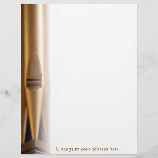 Organ pipe letterhead with address (Front)