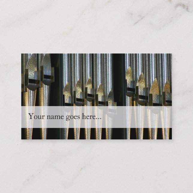 Organ pipes business card - silver pipes (Front)