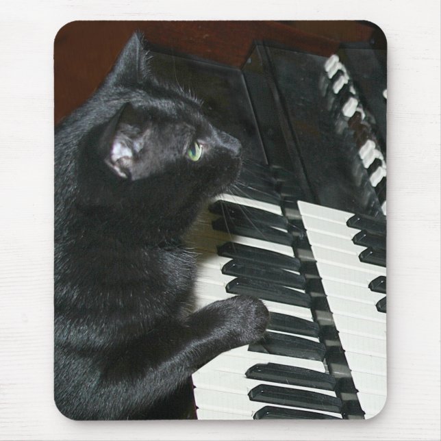 Organ playing cat mouse pad (Front)
