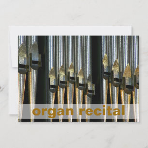 Organ recital invite - metal pipes