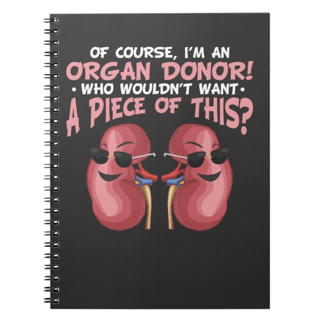 Organ Recycling Get Well Kidney Donor Notebook (Front)