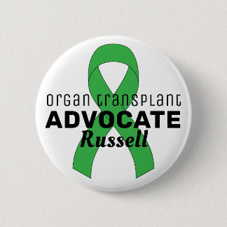Organ Transplant Advocate Ribbon White Button