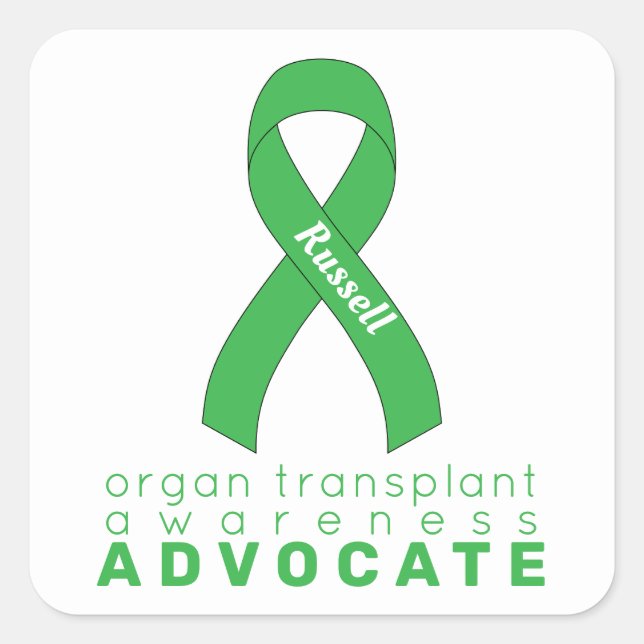 Organ Transplant Advocate White Square Sticker (Front)