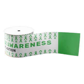 Organ Transplant Awareness Pattern Ribbon Grosgrain Ribbon