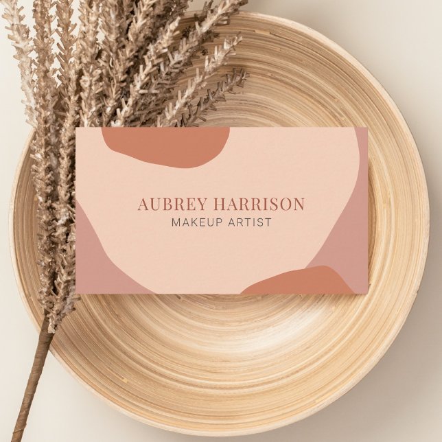 Organic Abstract Modern Brown Blush Business Card (Creator Uploaded)