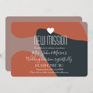 Organic Abstract New Mission Postponement Invitation
