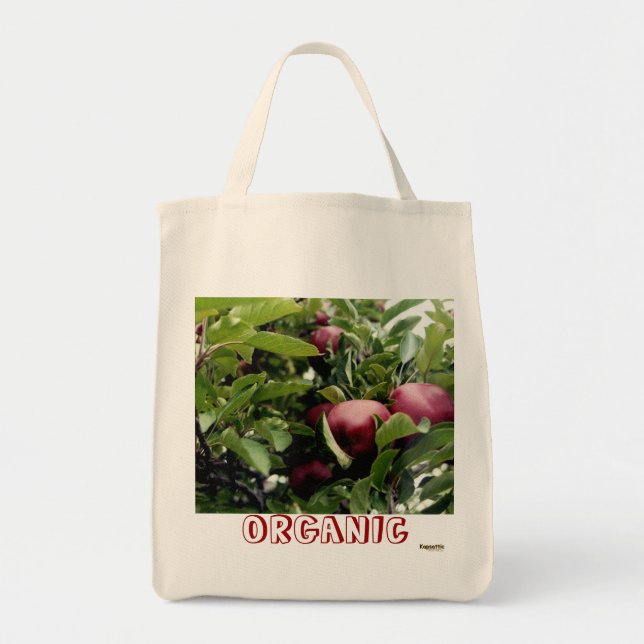 Organic Apples Grocery Tote Bag (Front)