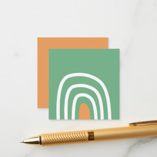 Organic art rainbow in sage green enclosure card