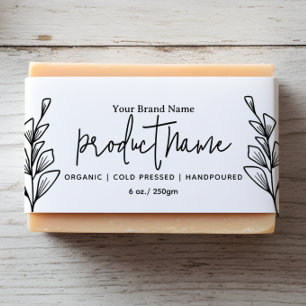 Organic Artisan Soap Label with Floral design Invitation Belly Band