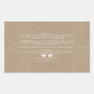 Organic Beauty Product Ingredients Kraft Rectangular Sticker