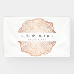 Organic Beauty Rose Gold Tree Rings Salon Banner