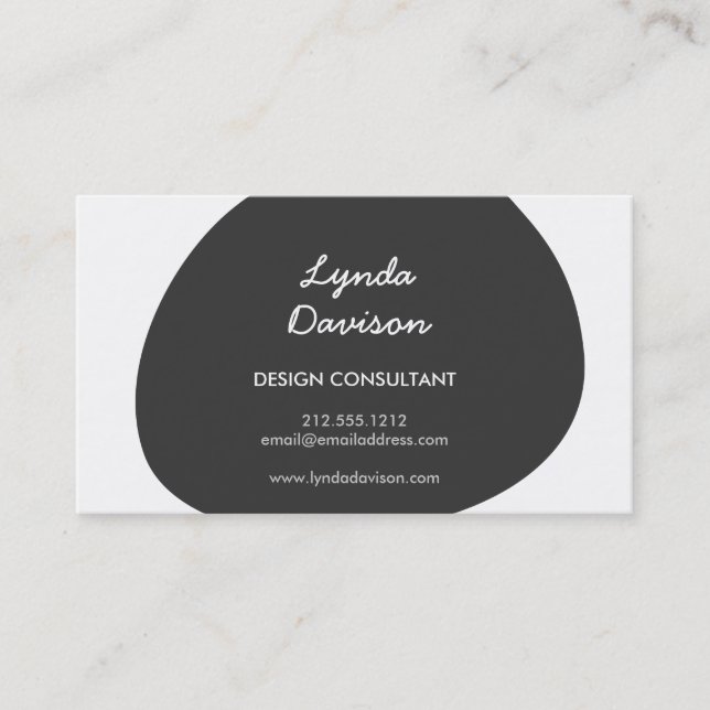 ORGANIC BLACK SHAPE LOGO III Modern Business Card (Front)