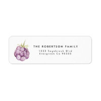 Organic Blackberry Watercolor Address Label