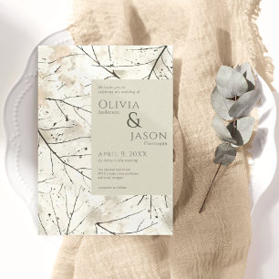 Organic Blush Dusty Sage Watercolor Invitation