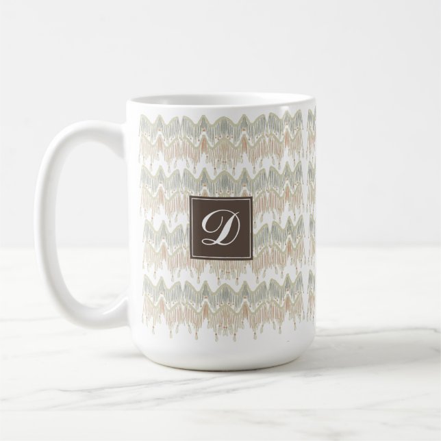 Organic Boho Abstract Macrame Natural Hanging Coffee Mug (Left)