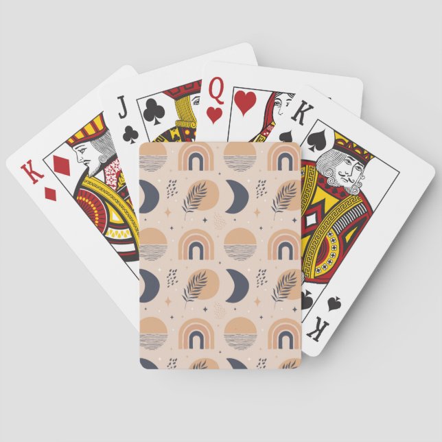 Organic Boho Pattern Playing Cards (Back)