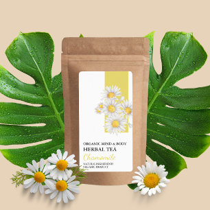 Organic Chamomile Herbal Tea Business Label