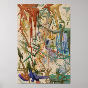 Organic Chaos - Natural Terracotta Sage Sand Poster
