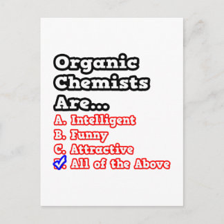 Organic Chemist Quiz...Joke Postcard