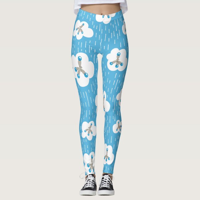 Organic Chemistry Molecules Blue Science Geek Leggings (Front)