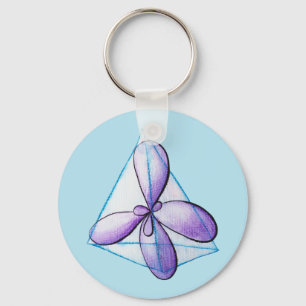 Organic Chemistry QR Code Drawn Methane Molecule  Key Ring