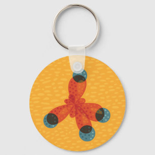 Organic Chemistry QR Code Orange Methane Molecule Key Ring