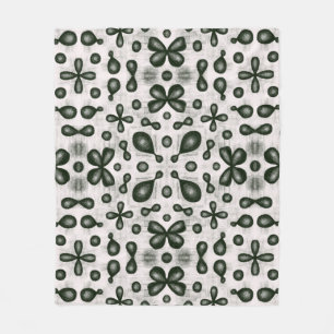Organic chemistry student black and white pattern fleece blanket