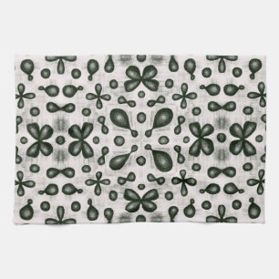 Organic chemistry student black and white pattern tea towel
