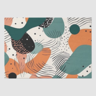 Organic Coral Teal Biomorphic Abstract Pattern Tissue Paper
