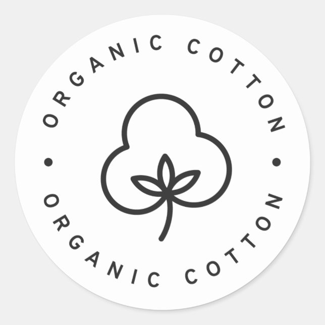 organic cotton classic round sticker (Front)