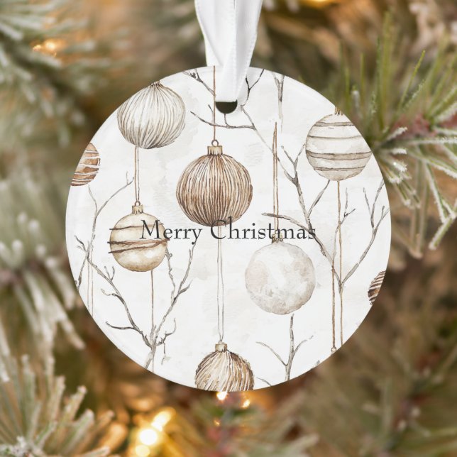 Organic Cream Tan Christmas Ornaments (Tree)