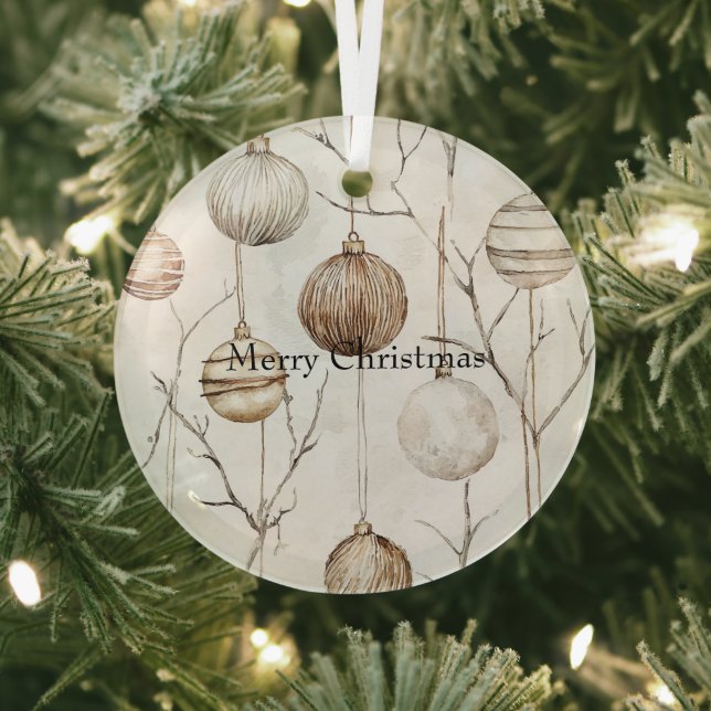 Organic Cream Tan Christmas Ornaments (Insitu)