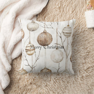 Organic Cream Tan Christmas Ornaments Cushion