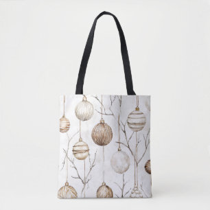 Organic Cream Tan Christmas Ornaments Tote Bag