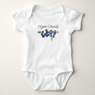Organic Cuteness Blueberries fruit watercolor food Baby Bodysuit