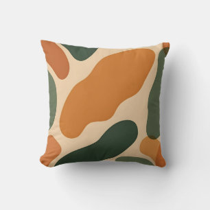 Organic Earth Tone Abstract Shapes Pattern Cushion