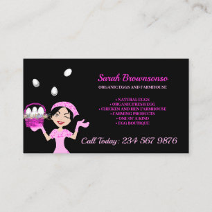 Organic egg chicken hen farmhouse black business card