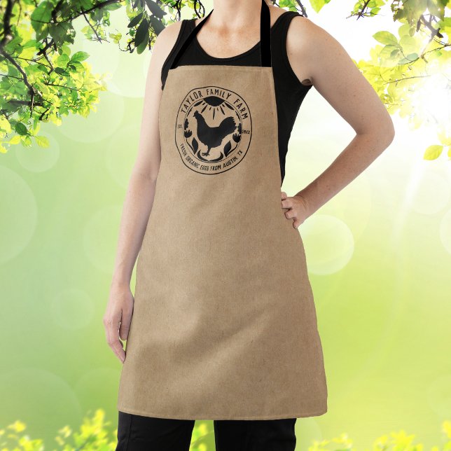 Organic Egg Farm Farmhouse Rustic Chicken  Busines Apron (Creator Uploaded)