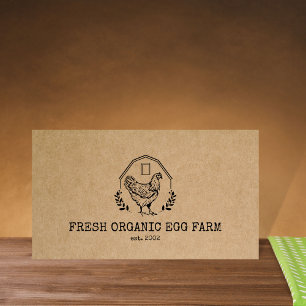 Organic Egg Farm Farmhouse Rustic Chicken  Business Card
