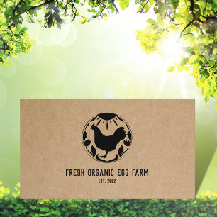 Organic Egg Farm Farmhouse Rustic Chicken  Business Card