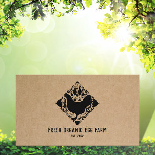 Organic Egg Farm Farmhouse Rustic Chicken  Business Card
