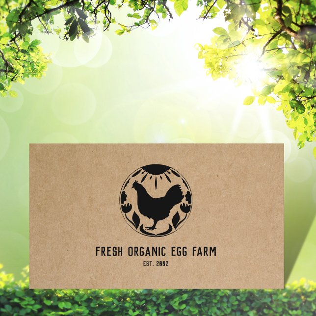 Organic Egg Farm Farmhouse Rustic Chicken  Business Card (Creator Uploaded)